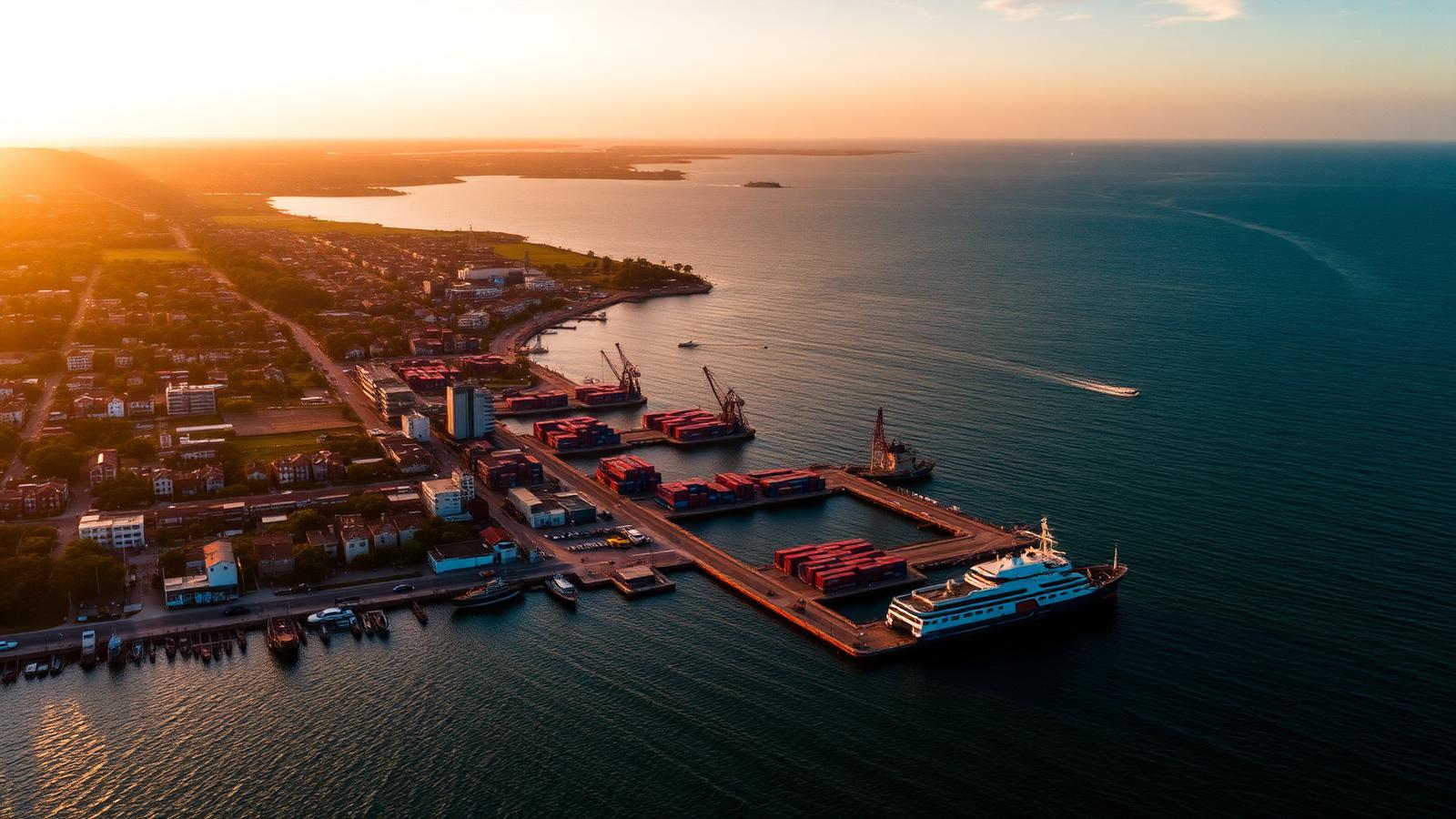 Costa de Luanda ao entardecer